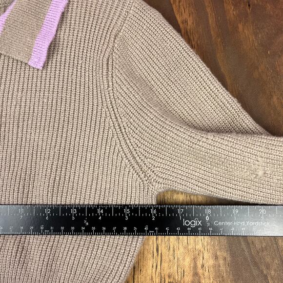 Hazel Moon Womens Sweater Brown Ribbed Cropped Long Sleeve Medium - Picture 7 of 13